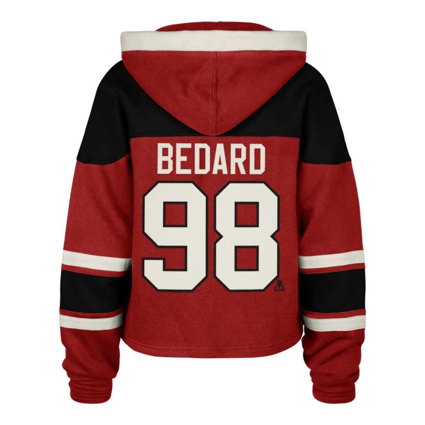 NHL Connor Bedard Chicago Blackhawks Superior Lacer Cropped Pullover Hoodie