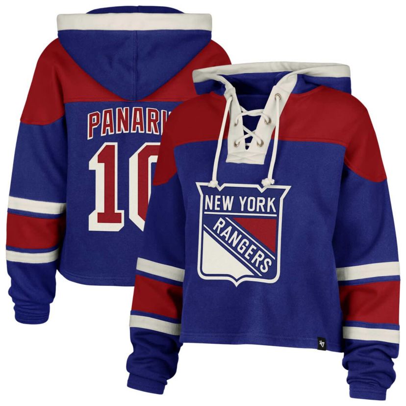 NHL Artemi Panarin New York Rangers Superior Lacer Cropped Pullover Hoodie