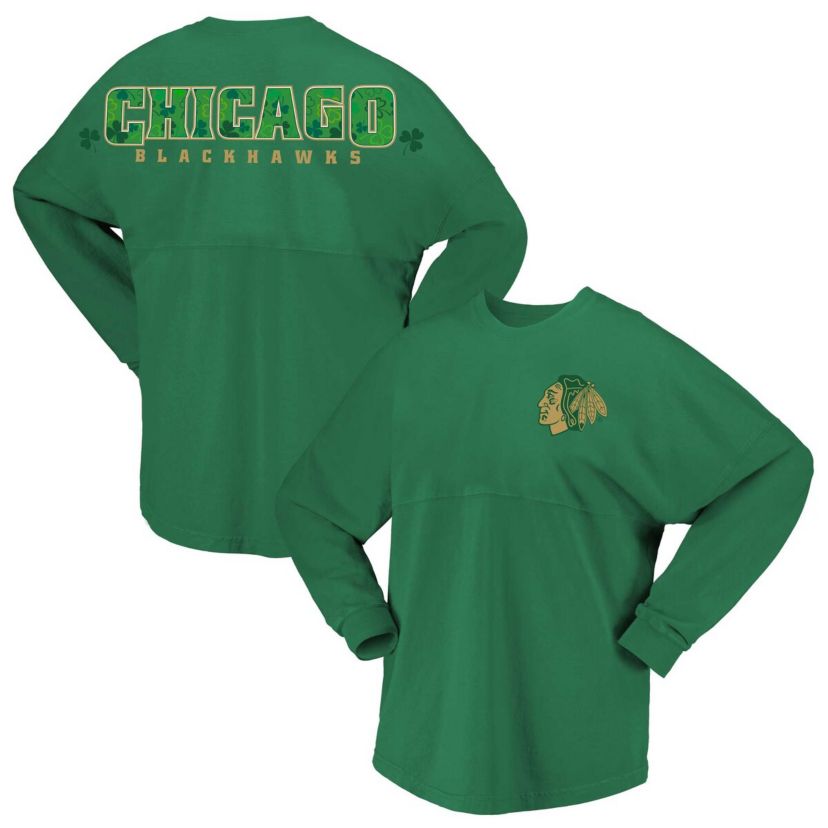 NHL Fanatics Kelly Chicago Blackhawks St. Patricks Day T-Shirt