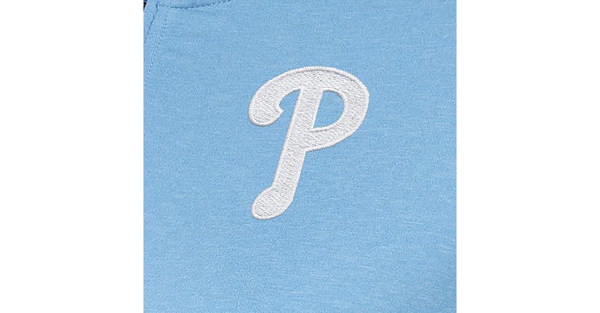 MLB Light Philadelphia Phillies Mentor Quarter-Zip Pullover Top