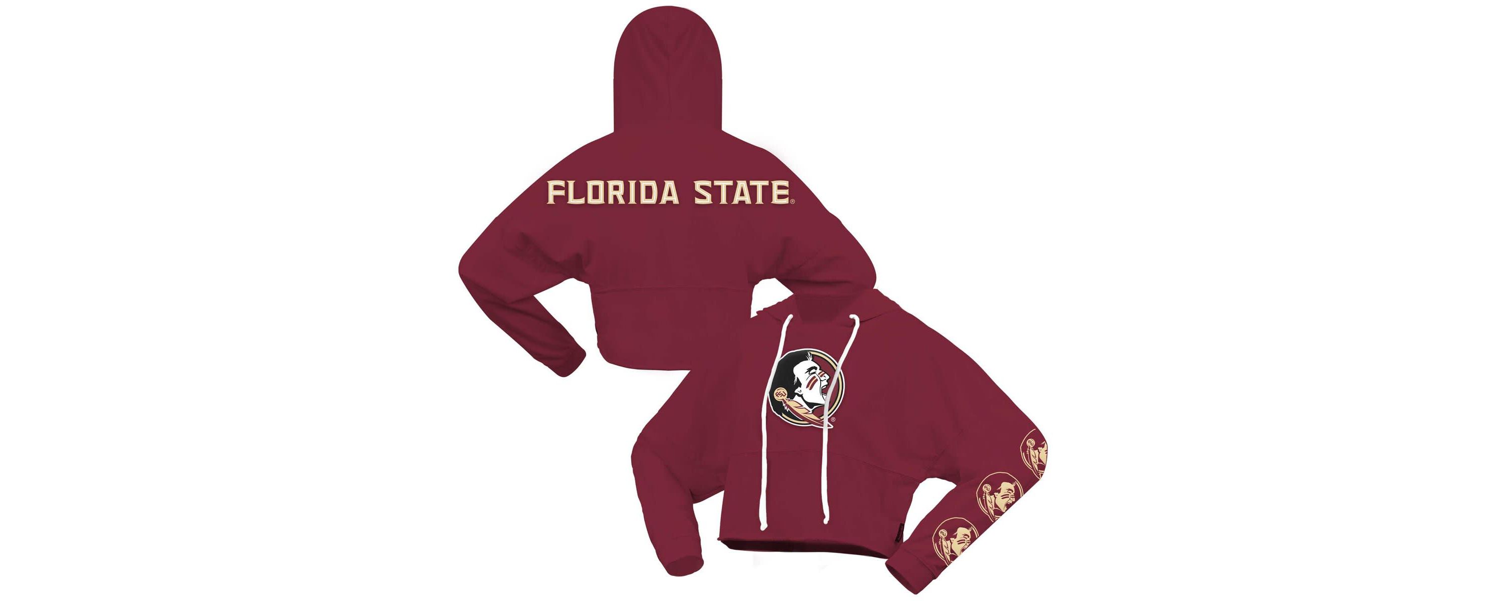NCAA Florida State Seminoles Oversized Cropped Pullover Hoodie