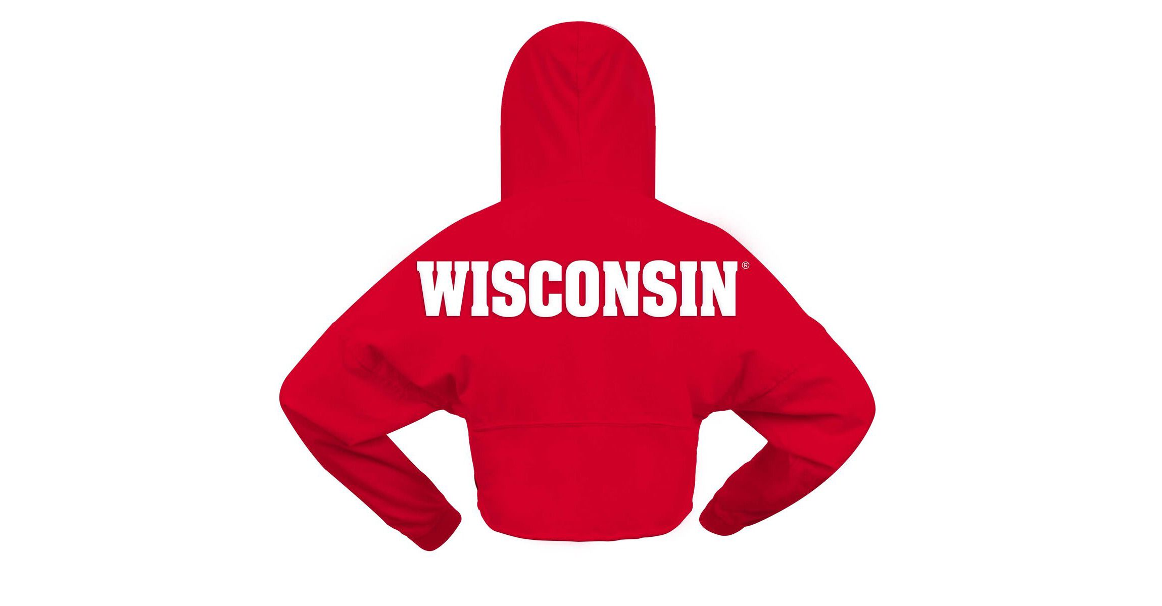 NCAA Wisconsin Badgers Oversized Cropped Pullover Hoodie
