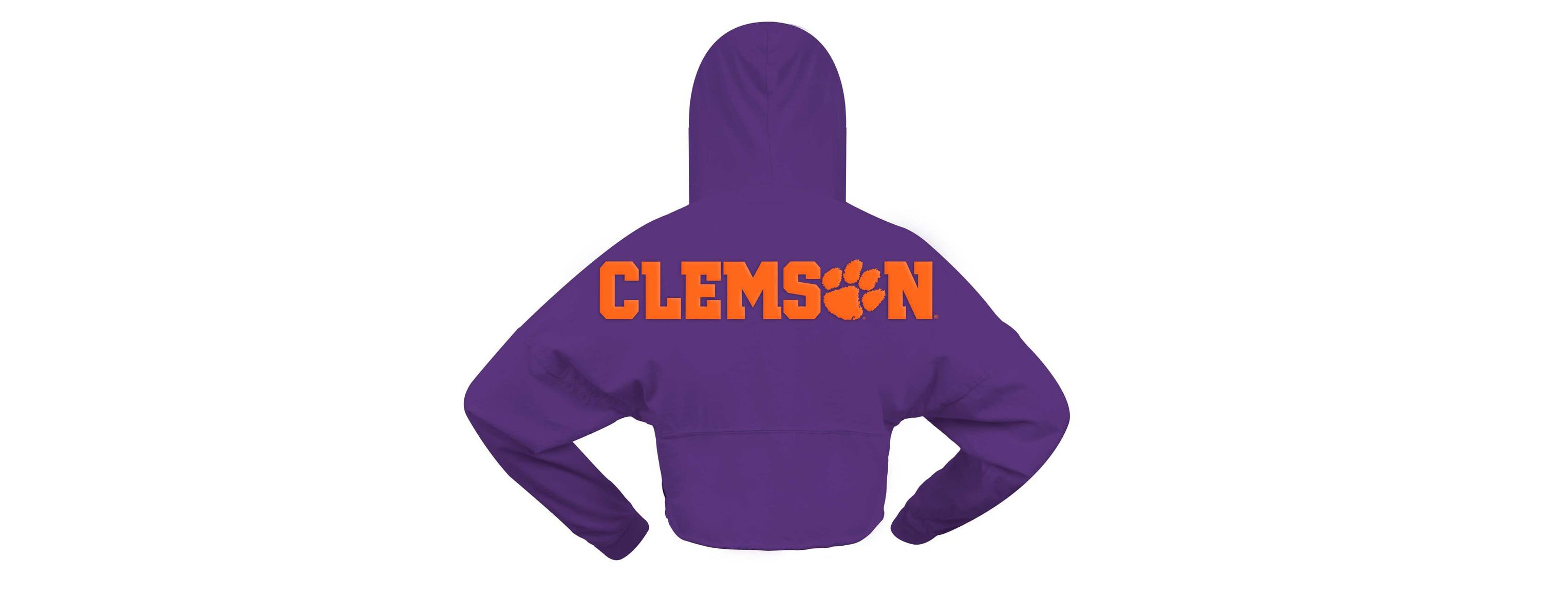 NCAA Clemson Tigers Oversized Cropped Pullover Hoodie
