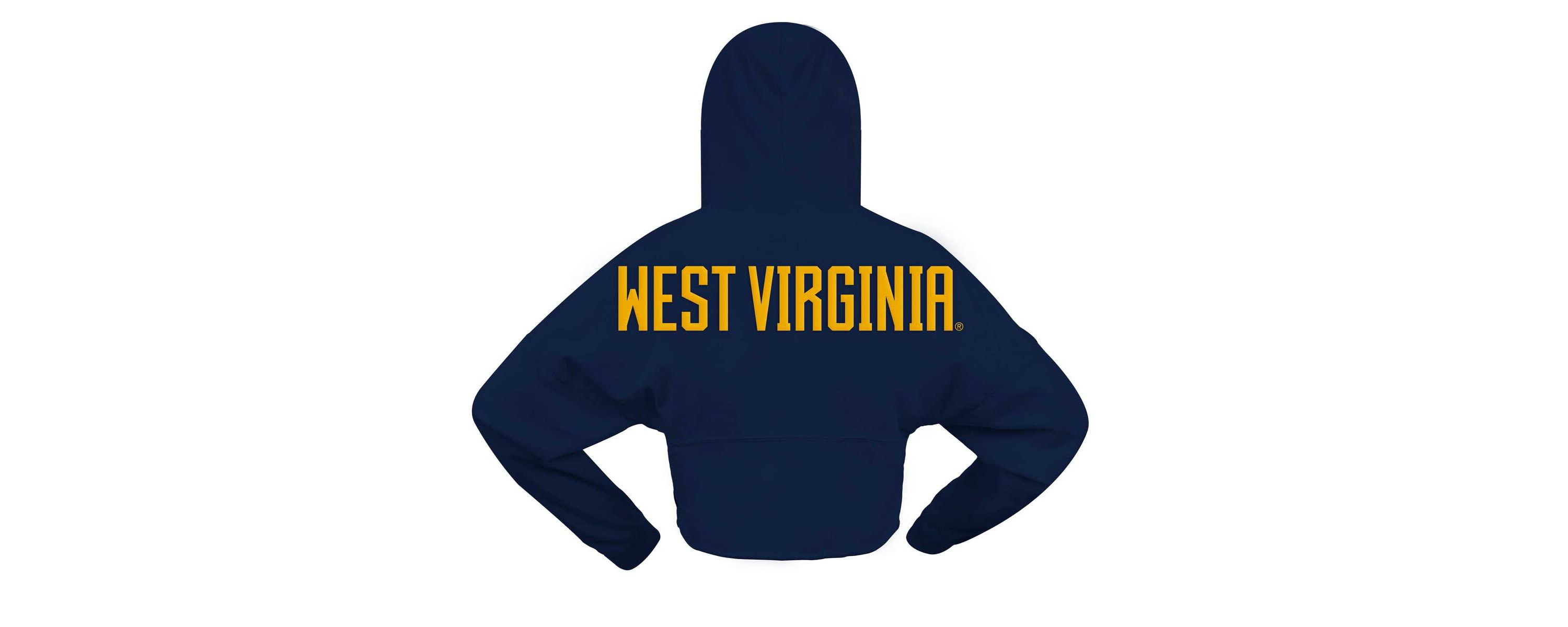 NCAA West Virginia Mountaineers Oversized Cropped Pullover Hoodie