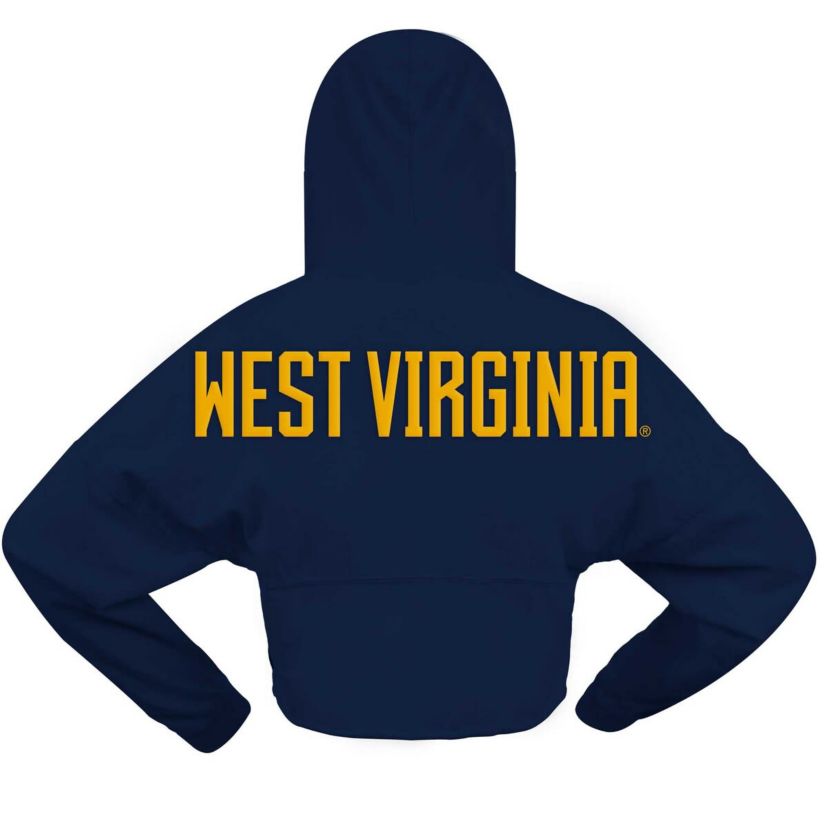 NCAA West Virginia Mountaineers Oversized Cropped Pullover Hoodie