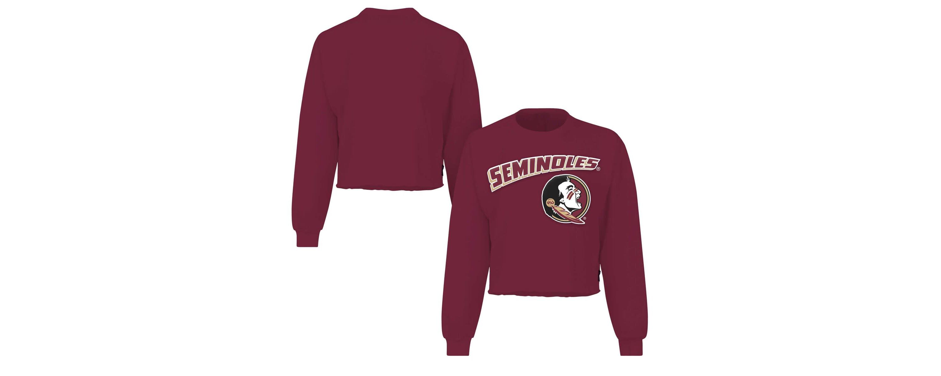 NCAA Florida State Seminoles Slouchy Cropped Long Sleeve T-Shirt