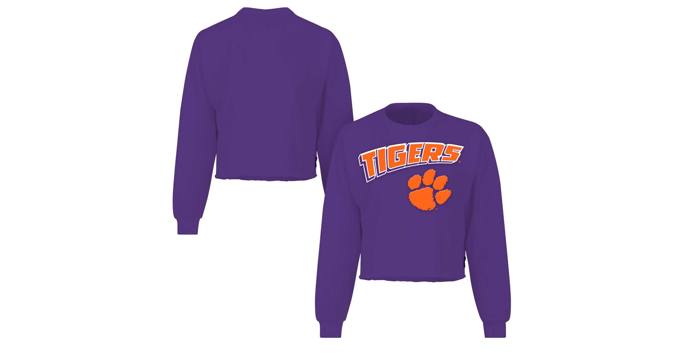 NCAA Clemson Tigers Slouchy Cropped Long Sleeve T-Shirt