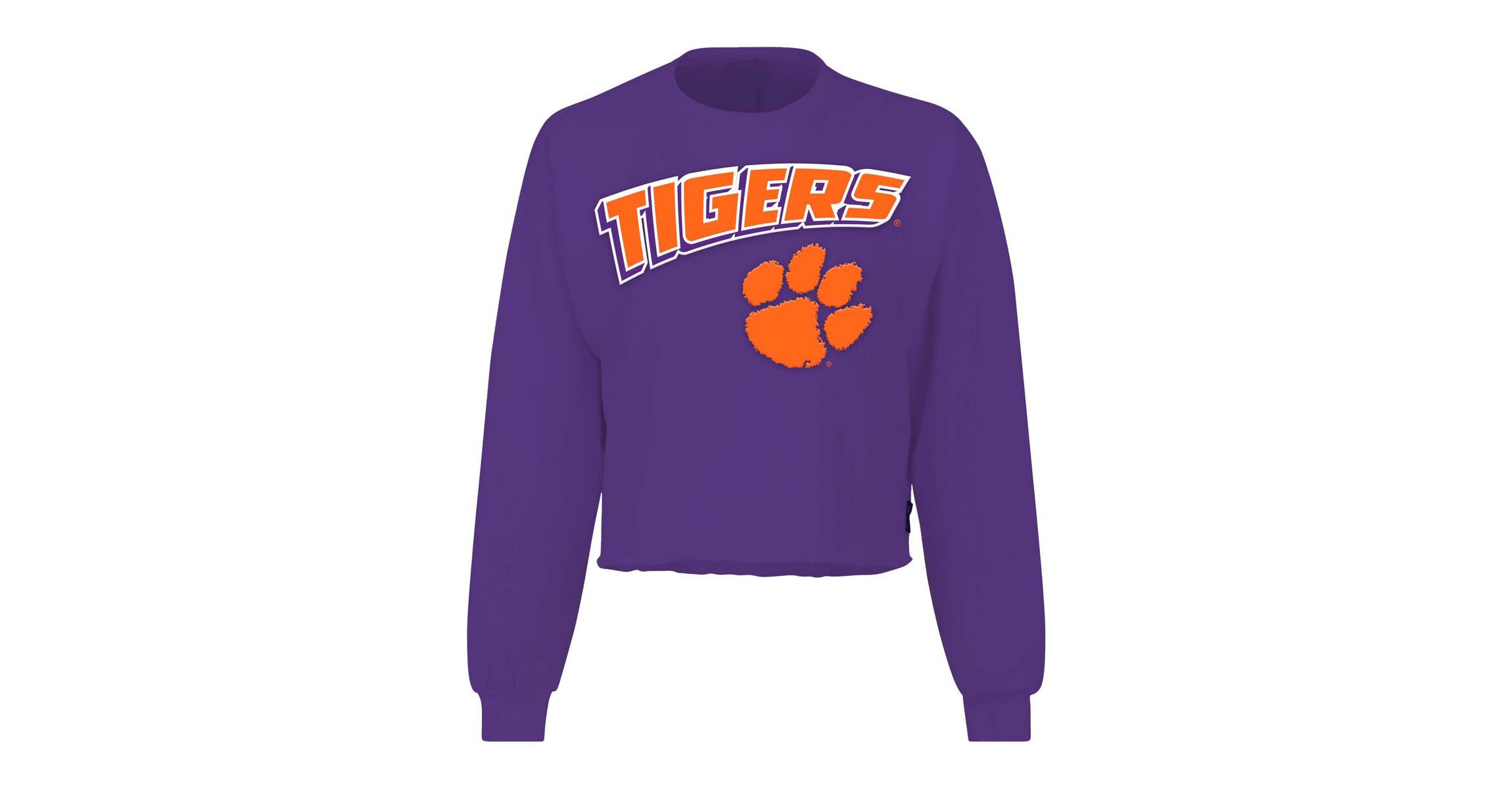 NCAA Clemson Tigers Slouchy Cropped Long Sleeve T-Shirt