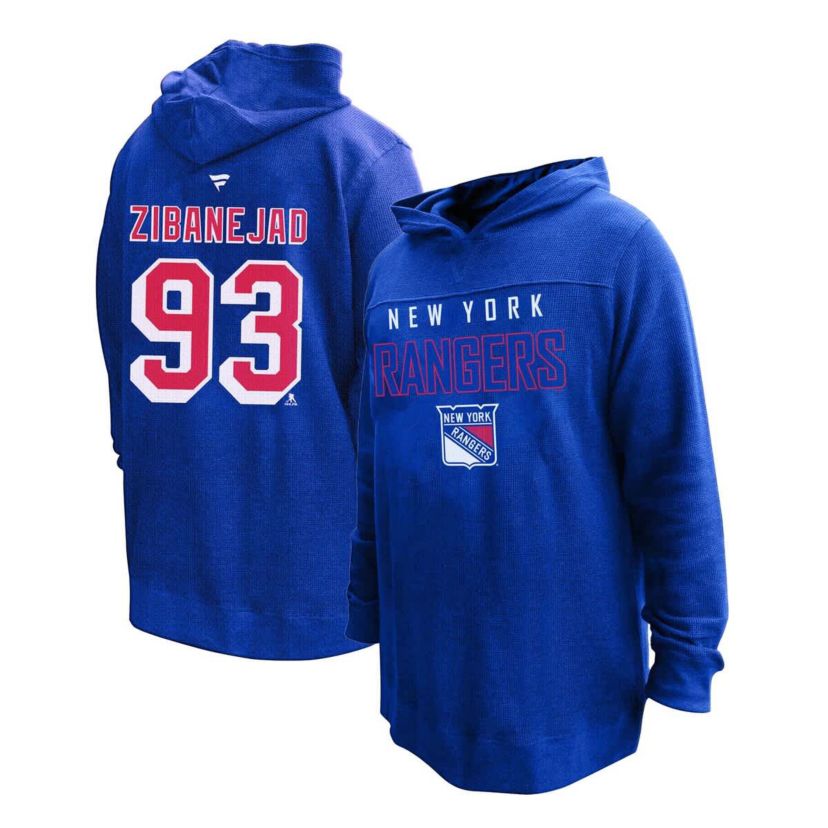 NHL Mika Zibanejad New York Rangers Plus Size Name & Number Thermal Pullover Hoodie