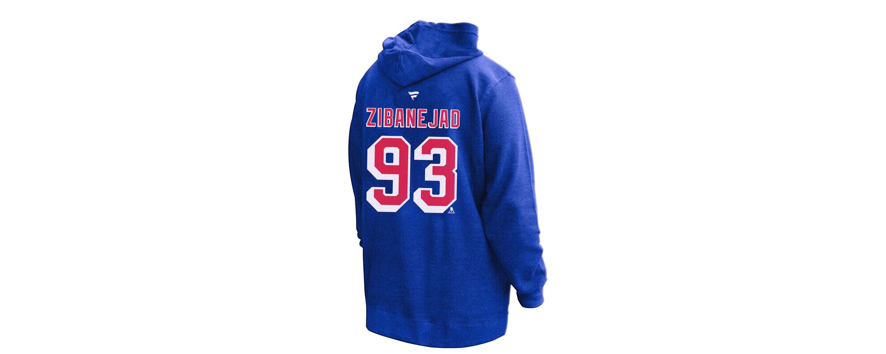 NHL Mika Zibanejad New York Rangers Plus Size Name & Number Thermal Pullover Hoodie