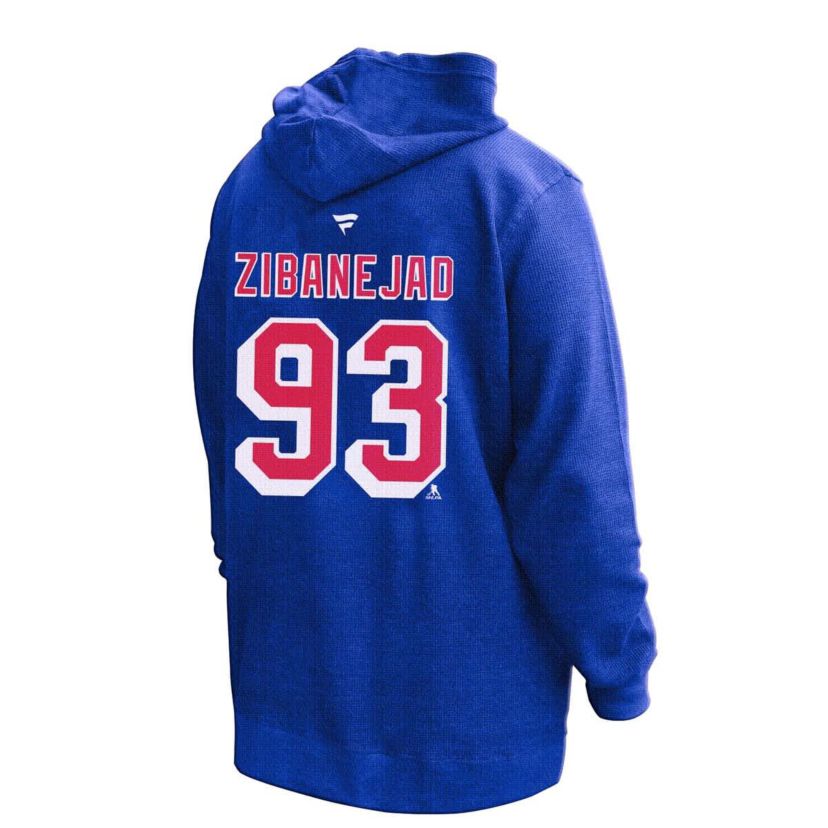 NHL Mika Zibanejad New York Rangers Plus Size Name & Number Thermal Pullover Hoodie