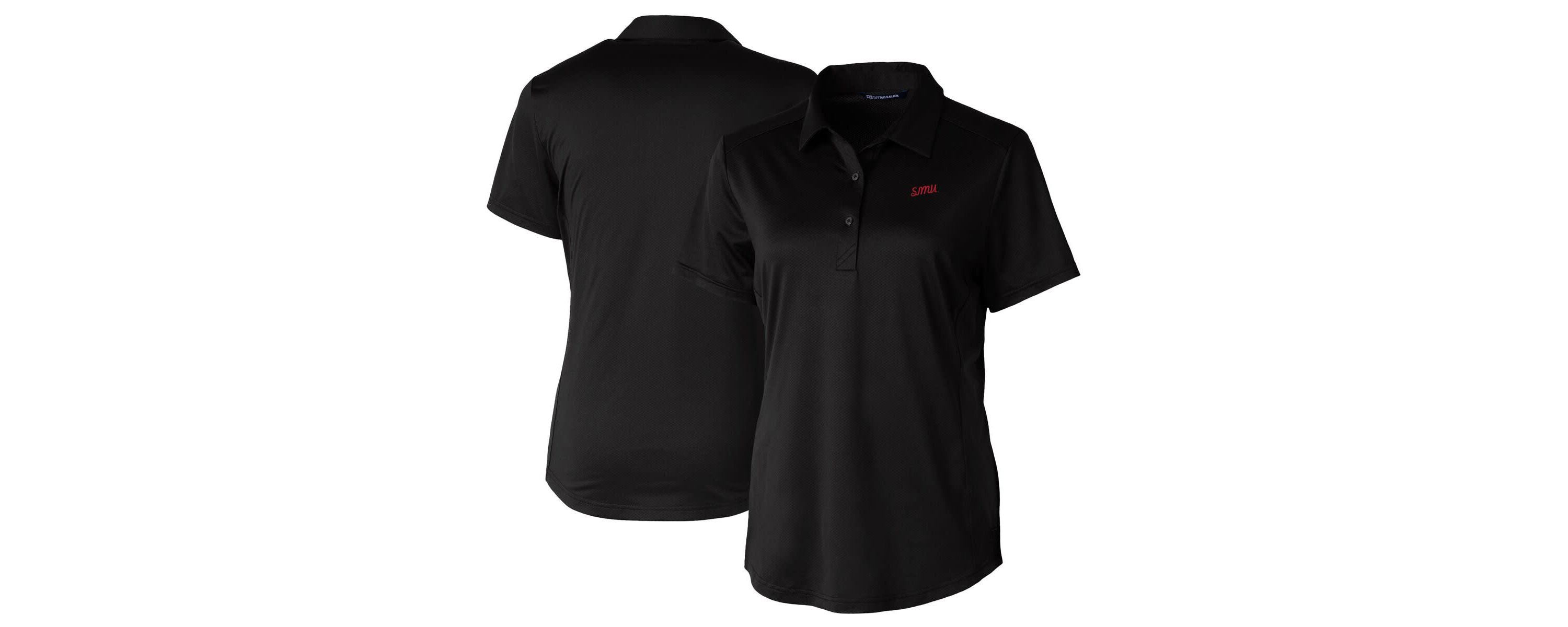NCAA SMU Mustangs Vault DryTec Prospect Textured Stretch Polo