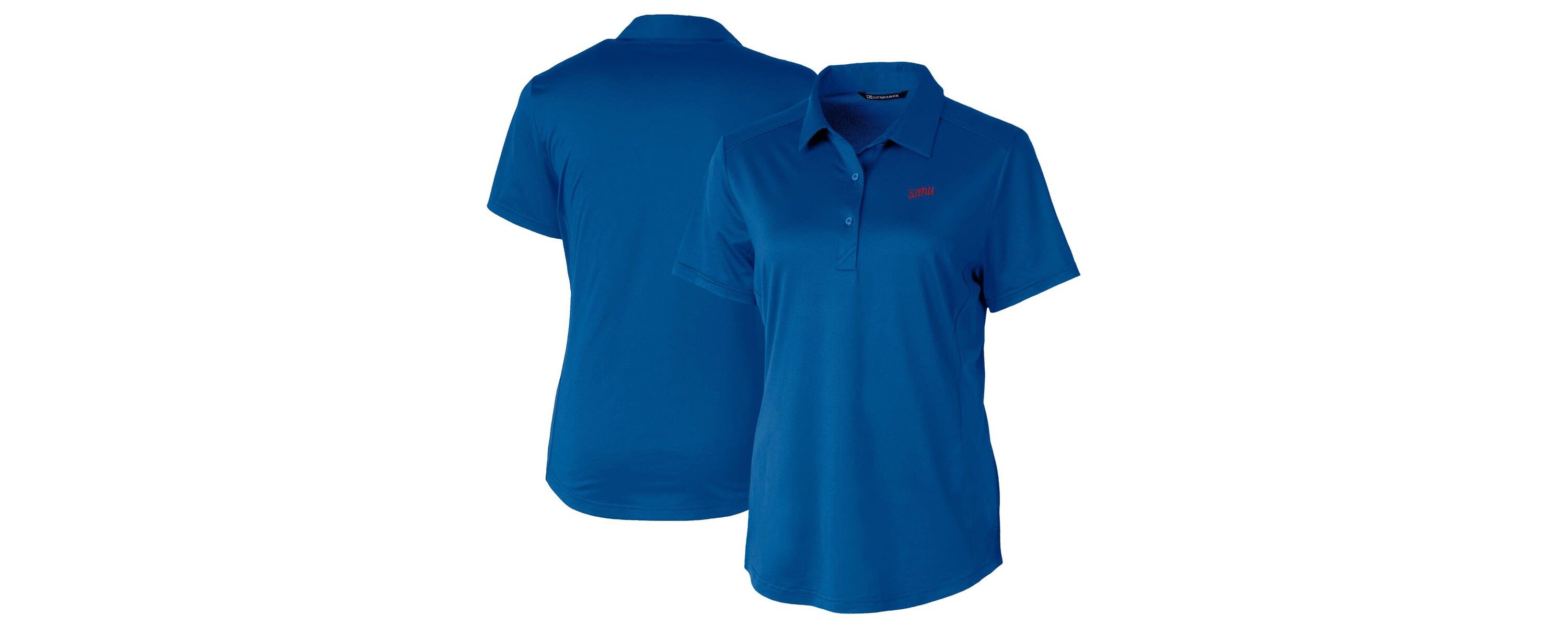 NCAA SMU Mustangs Vault DryTec Prospect Textured Stretch Polo
