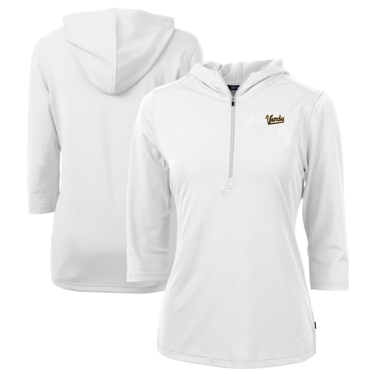 NCAA Vanderbilt Commodores Vault DryTec Virtue Eco Pique Recycled 3/4-Sleeve Half-Zip Pullover Hoodie