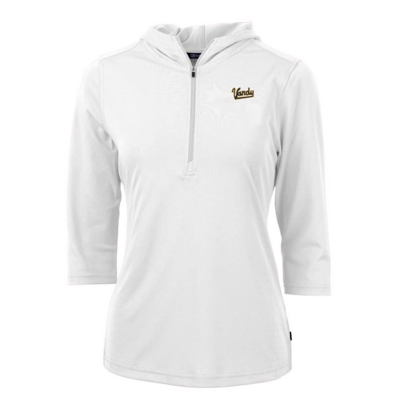 NCAA Vanderbilt Commodores Vault DryTec Virtue Eco Pique Recycled 3/4-Sleeve Half-Zip Pullover Hoodie