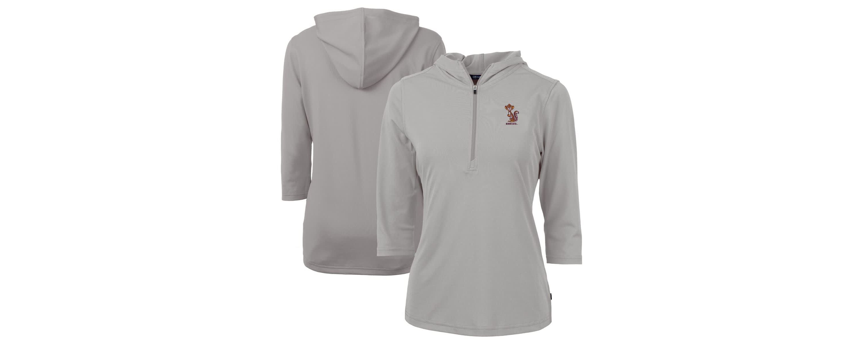 NCAA Minnesota Golden Gophers Vault DryTec Virtue Eco Pique Recycled 3/4-Sleeve Half-Zip Pullover Hoodie