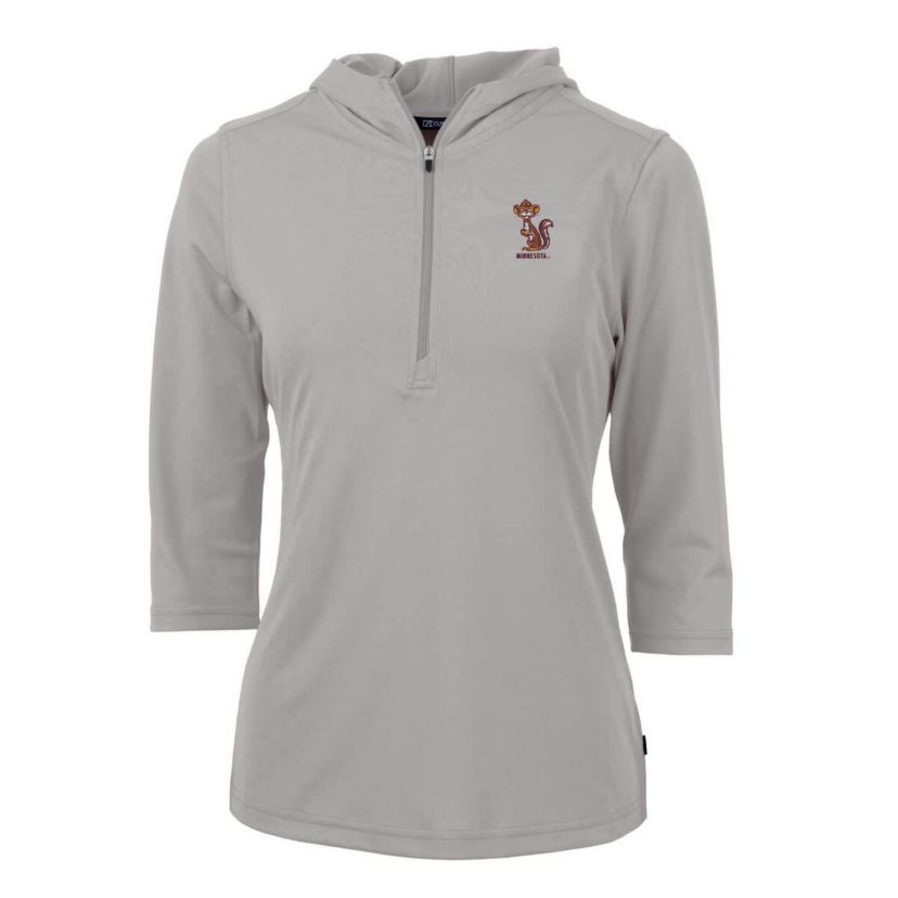 NCAA Minnesota Golden Gophers Vault DryTec Virtue Eco Pique Recycled 3/4-Sleeve Half-Zip Pullover Hoodie