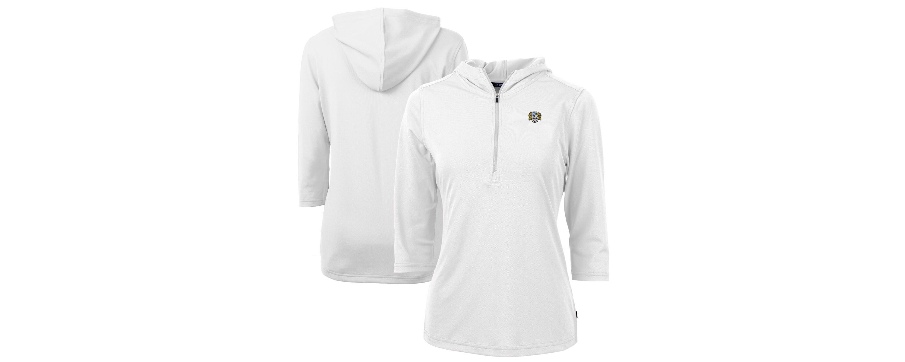NCAA North Carolina Tar Heels Vault DryTec Virtue Eco Pique Recycled 3/4-Sleeve Half-Zip Pullover Hoodie