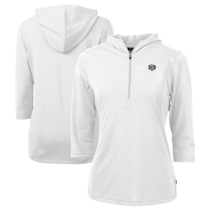 NCAA North Carolina Tar Heels Vault DryTec Virtue Eco Pique Recycled 3/4-Sleeve Half-Zip Pullover Hoodie