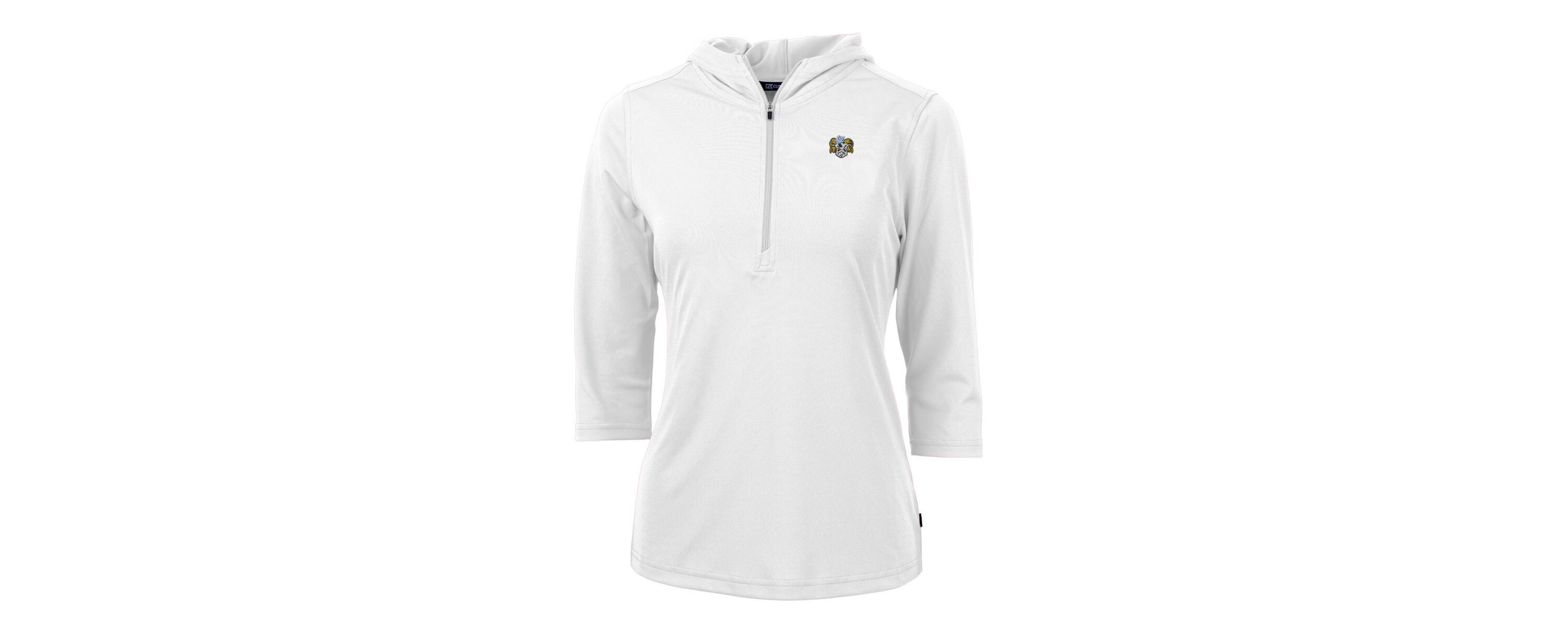 NCAA North Carolina Tar Heels Vault DryTec Virtue Eco Pique Recycled 3/4-Sleeve Half-Zip Pullover Hoodie