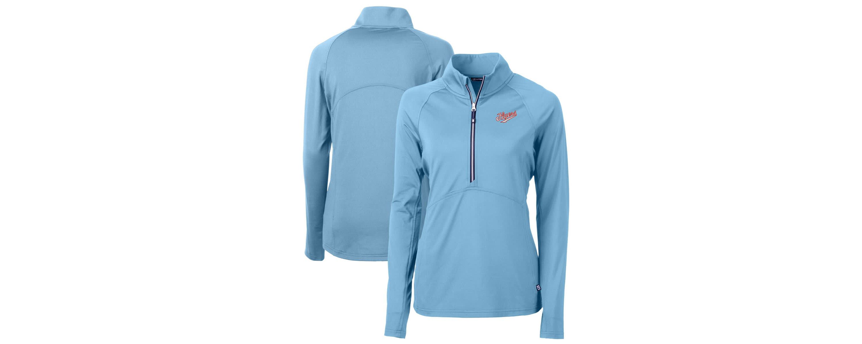 NCAA Powder Dayton Flyers Vault DryTec Adapt Eco Knit Stretch Recycled Raglan Half-Zip Top