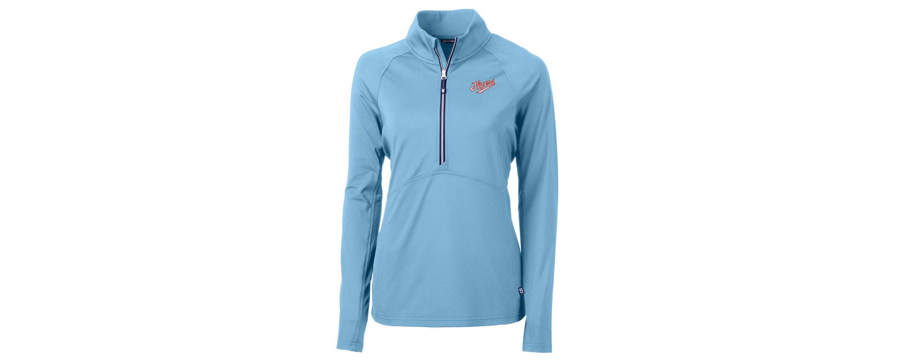 NCAA Powder Dayton Flyers Vault DryTec Adapt Eco Knit Stretch Recycled Raglan Half-Zip Top