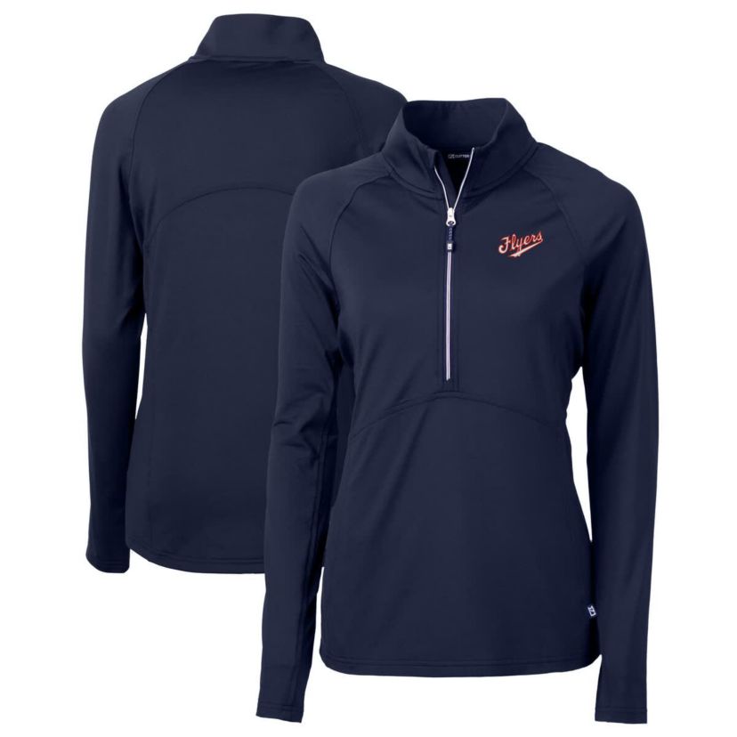 NCAA Dayton Flyers Vault DryTec Adapt Eco Knit Stretch Recycled Raglan Half-Zip Top