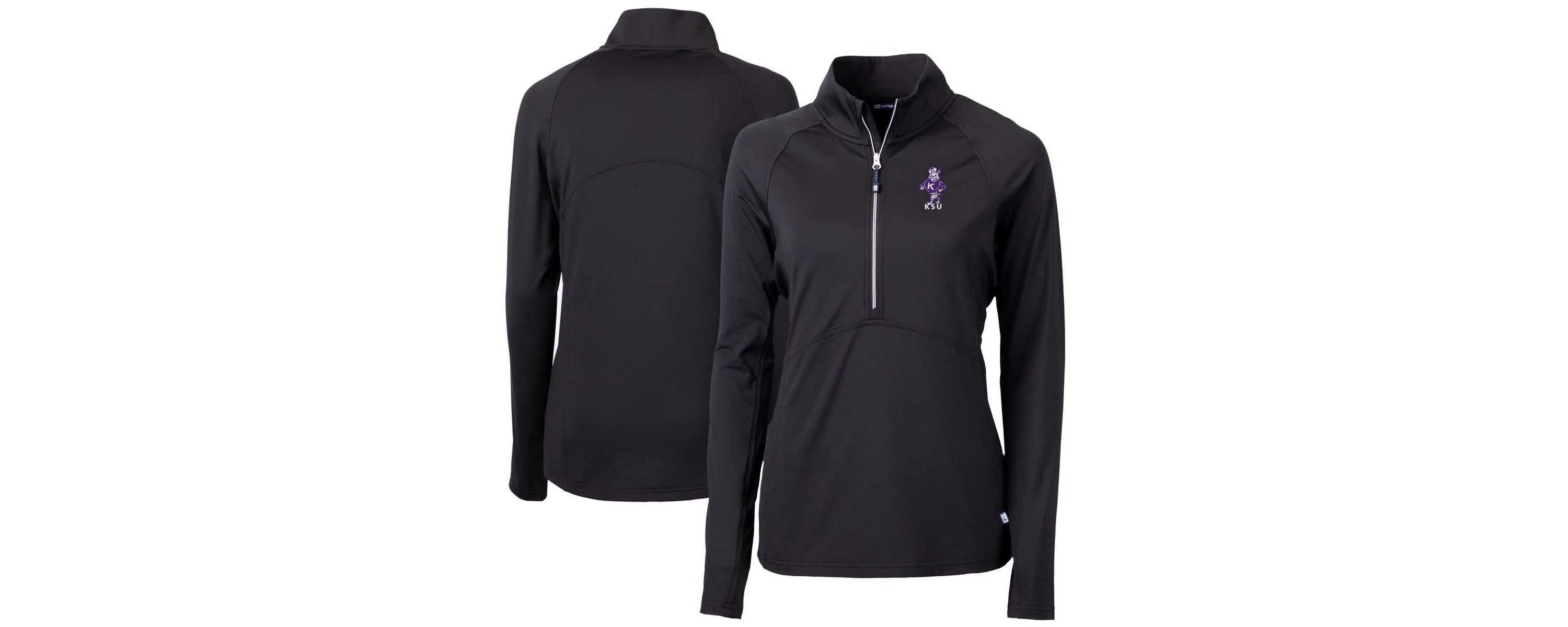 NCAA Kansas State Wildcats Vault DryTec Adapt Eco Knit Stretch Recycled Raglan Half-Zip Top