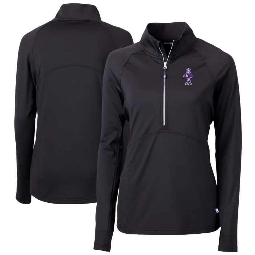 NCAA Kansas State Wildcats Vault DryTec Adapt Eco Knit Stretch Recycled Raglan Half-Zip Top