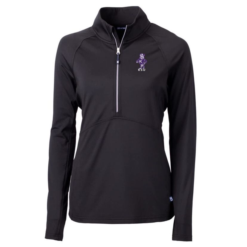 NCAA Kansas State Wildcats Vault DryTec Adapt Eco Knit Stretch Recycled Raglan Half-Zip Top