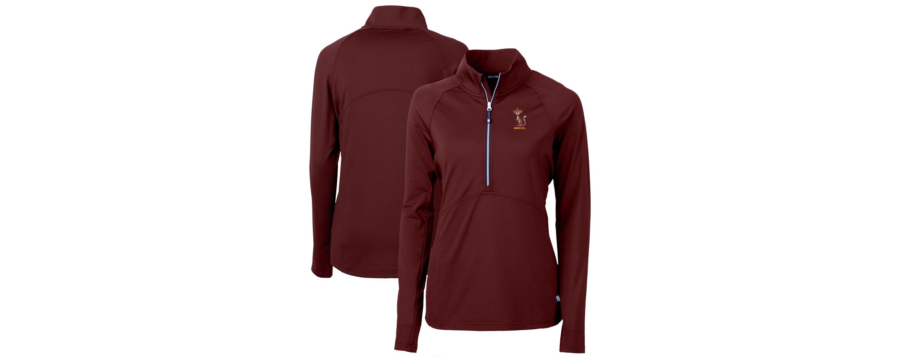 NCAA Minnesota Golden Gophers Vault DryTec Adapt Eco Knit Stretch Recycled Raglan Half-Zip Top