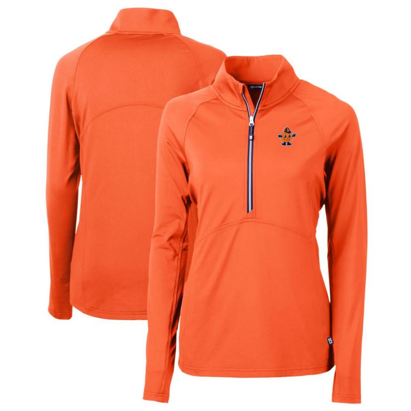 Syracuse Orange NCAA Syracuse Vault DryTec Adapt Eco Knit Stretch Recycled Raglan Half-Zip Top