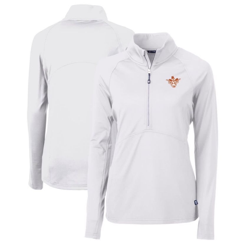 NCAA Texas Longhorns Vault DryTec Adapt Eco Knit Stretch Recycled Raglan Half-Zip Top