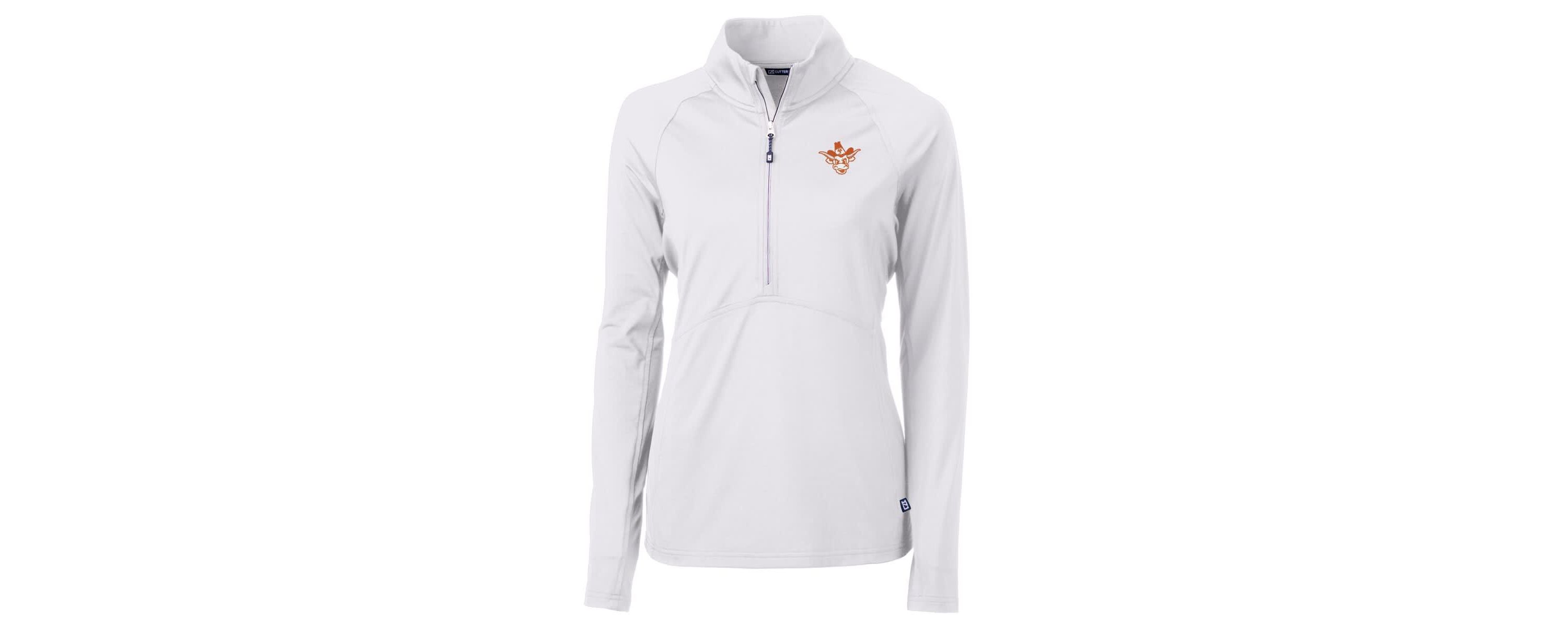 NCAA Texas Longhorns Vault DryTec Adapt Eco Knit Stretch Recycled Raglan Half-Zip Top