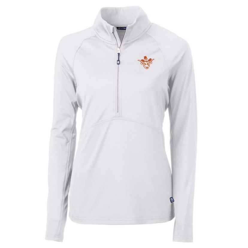 NCAA Texas Longhorns Vault DryTec Adapt Eco Knit Stretch Recycled Raglan Half-Zip Top