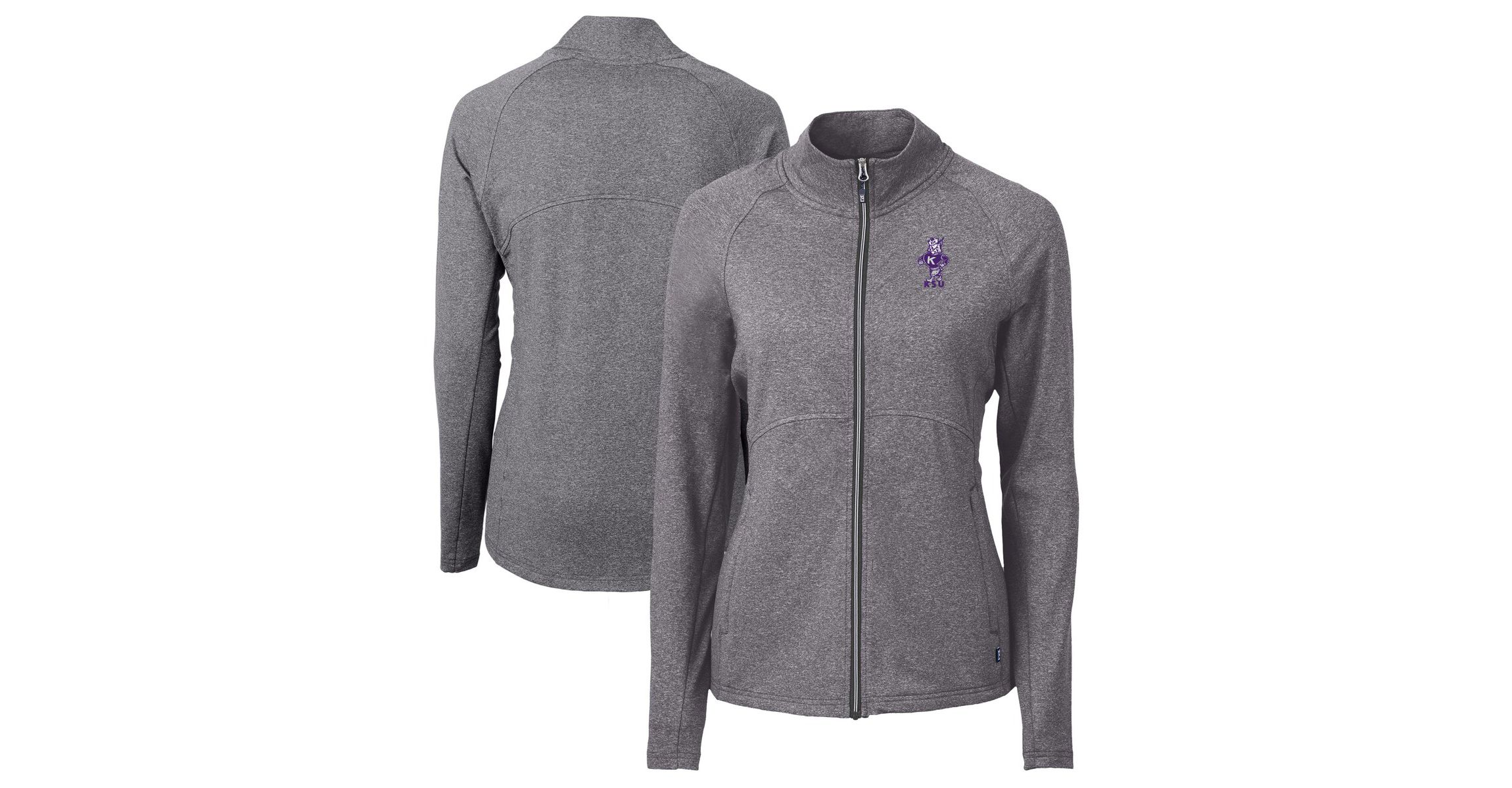 NCAA Heather Kansas State Wildcats Vault Adapt Eco Knit Heather Recycled Full-Zip Jacket