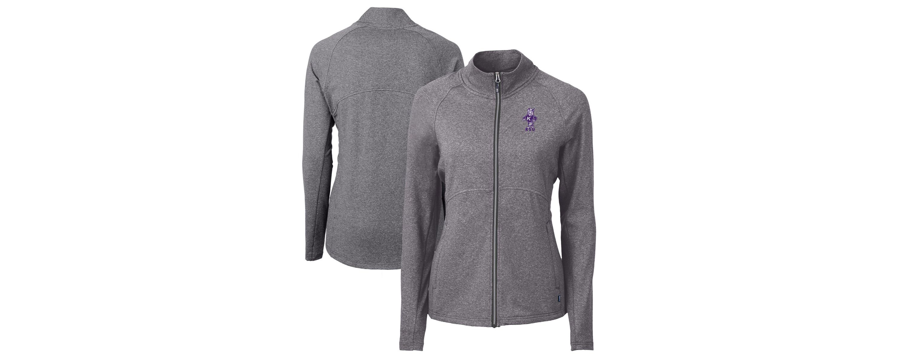 NCAA Heather Kansas State Wildcats Vault Adapt Eco Knit Heather Recycled Full-Zip Jacket