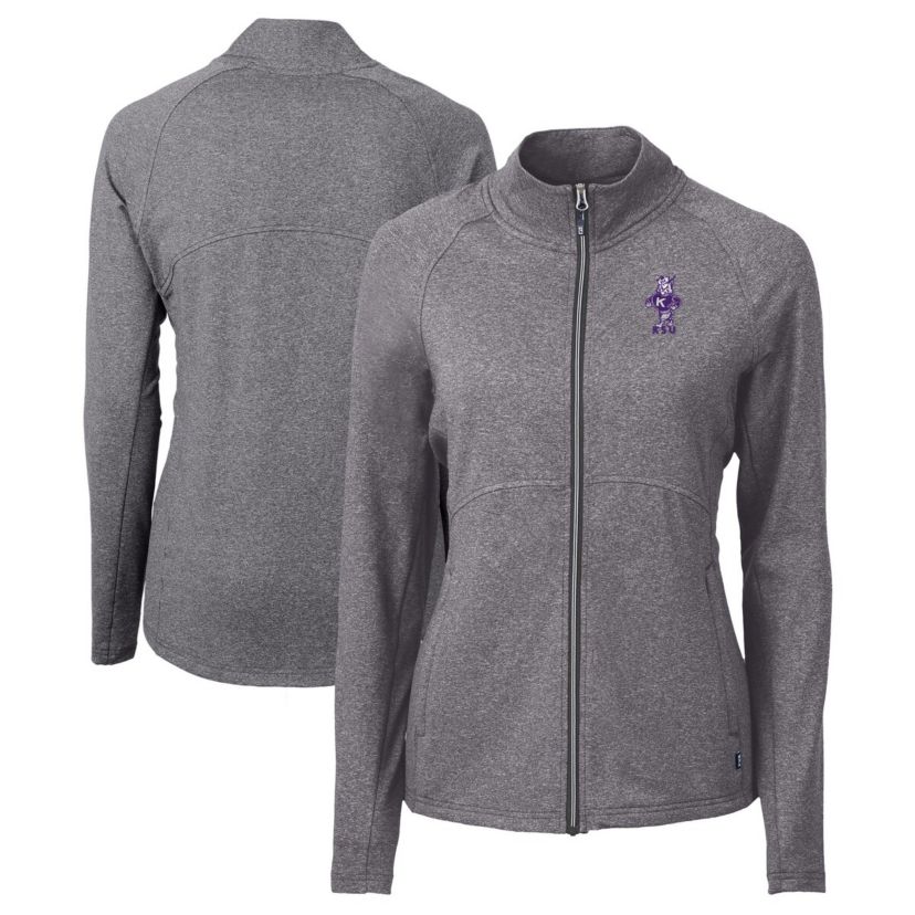 NCAA Heather Kansas State Wildcats Vault Adapt Eco Knit Heather Recycled Full-Zip Jacket