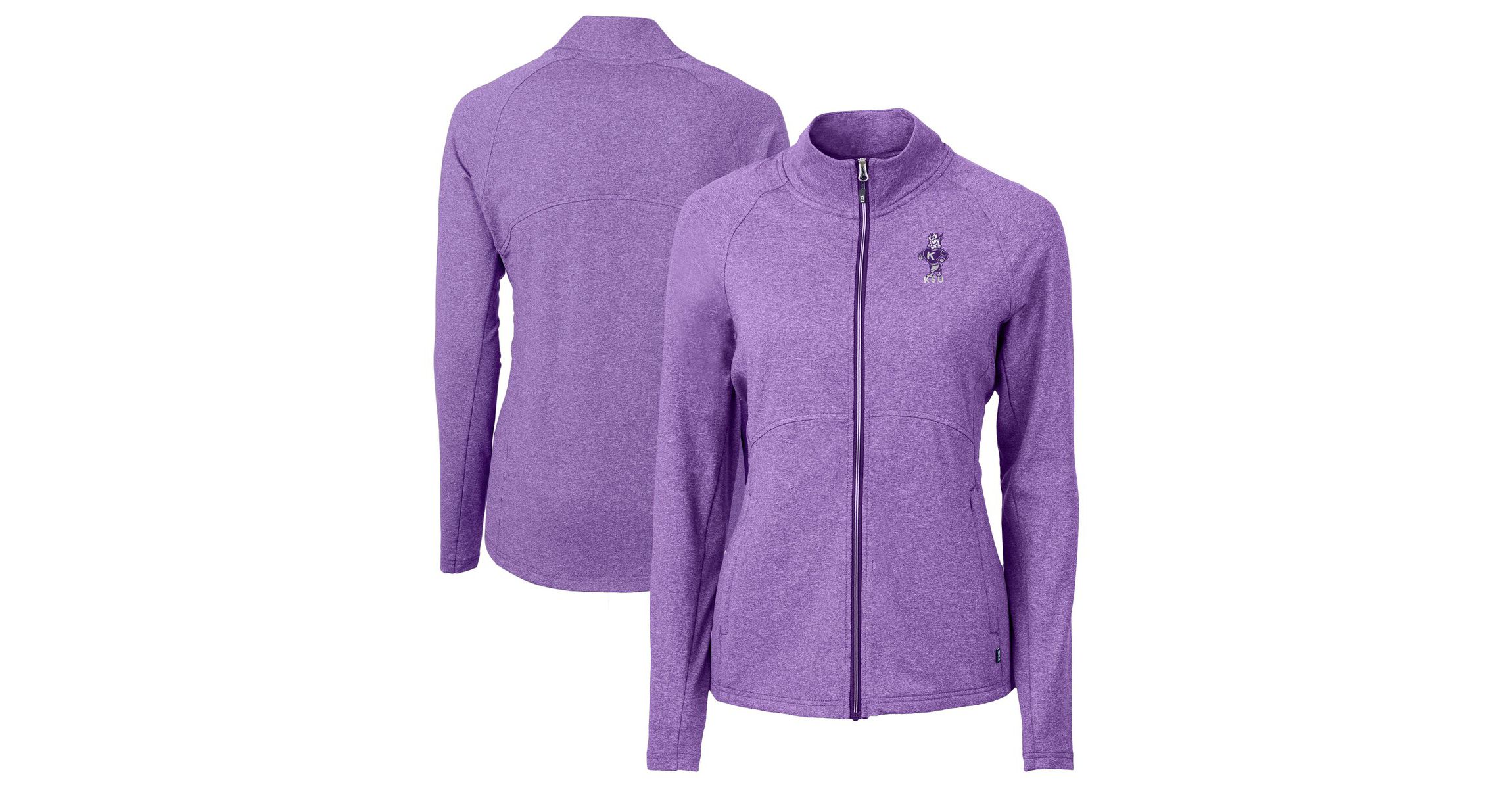 NCAA Heather Kansas State Wildcats Vault Adapt Eco Knit Heather Recycled Full-Zip Jacket