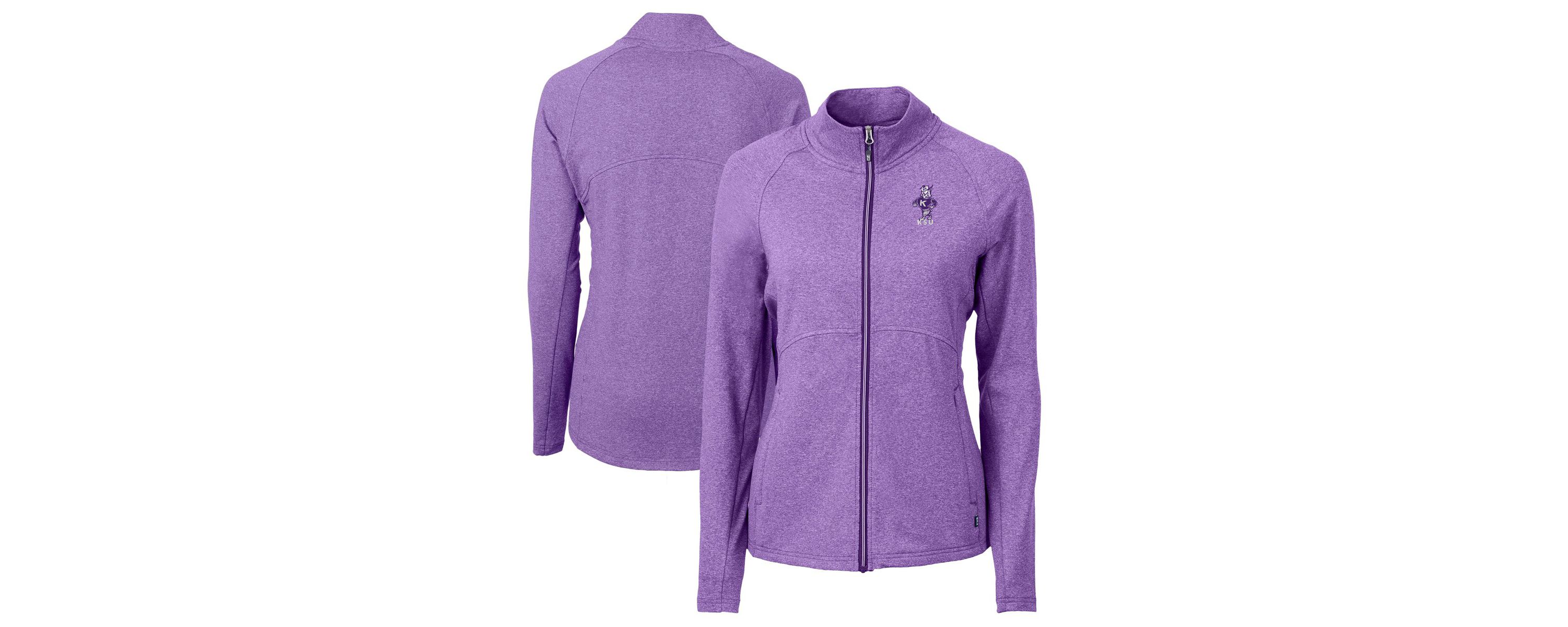 NCAA Heather Kansas State Wildcats Vault Adapt Eco Knit Heather Recycled Full-Zip Jacket
