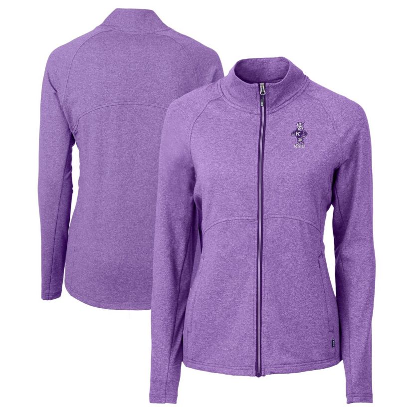 NCAA Heather Kansas State Wildcats Vault Adapt Eco Knit Heather Recycled Full-Zip Jacket
