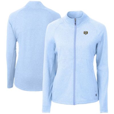Cutter & Buck NCAA Heather Carolina North Carolina Tar Heels Vault Adapt Eco Knit Heather Recycled Full-Zip Jacket, Blue, XL