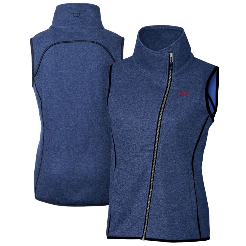 NCAA SMU Mustangs Vault Mainsail Sweater-Knit Full-Zip Asymmetrical Vest