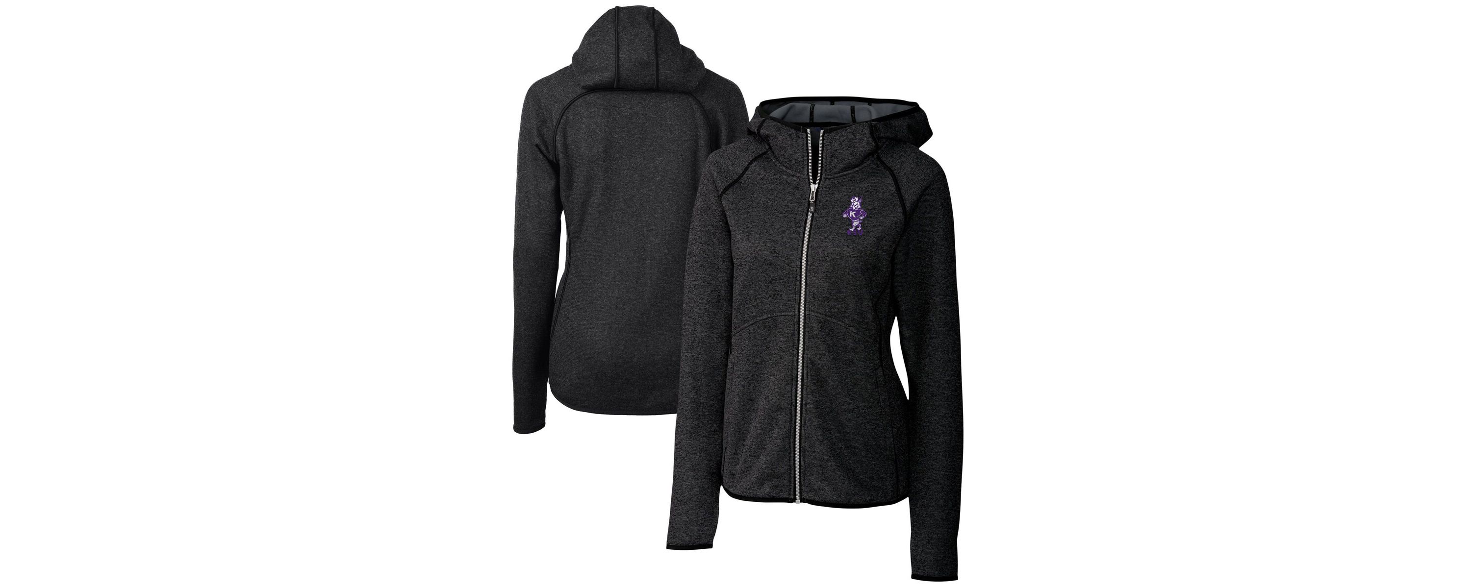 NCAA Heather Kansas State Wildcats Vault Mainsail Full-Zip Hooded Jacket