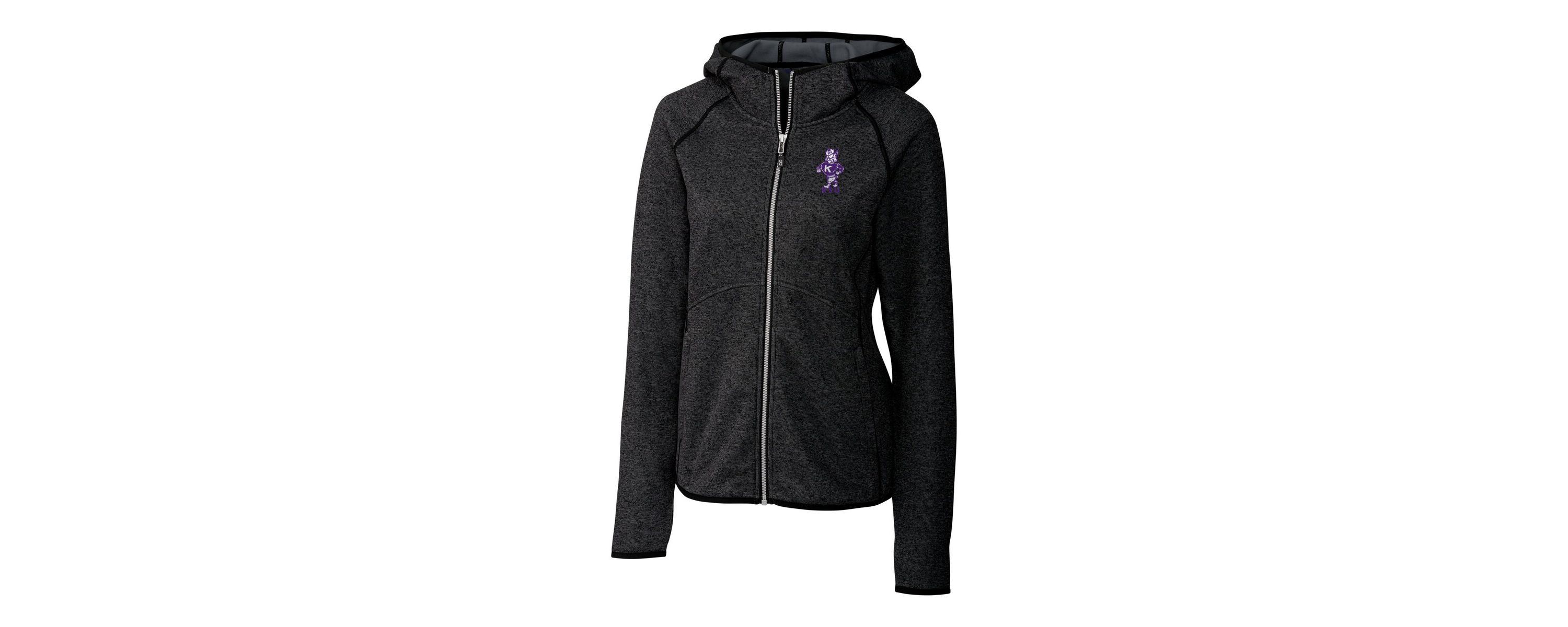 NCAA Heather Kansas State Wildcats Vault Mainsail Full-Zip Hooded Jacket