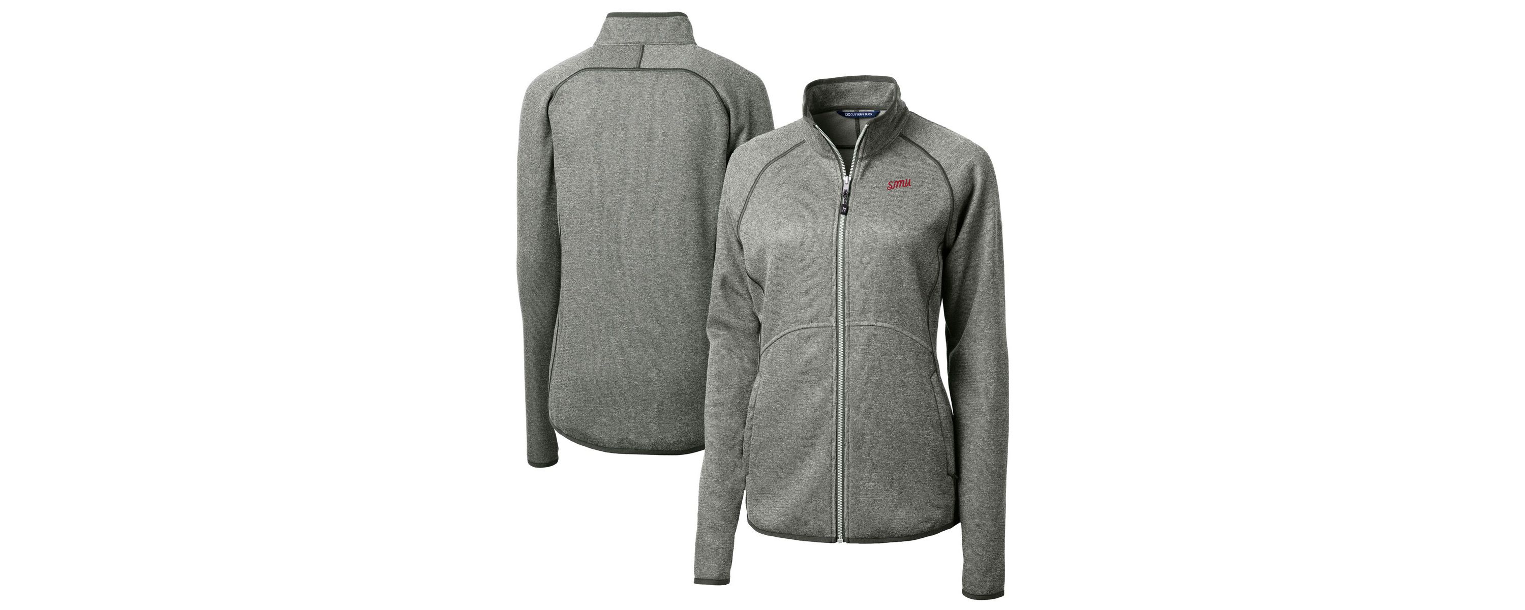 NCAA Heather SMU Mustangs Vault Mainsail Sweater-Knit Full-Zip Jacket