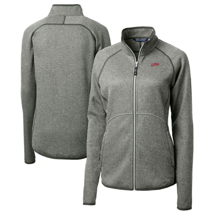 NCAA Heather SMU Mustangs Vault Mainsail Sweater-Knit Full-Zip Jacket