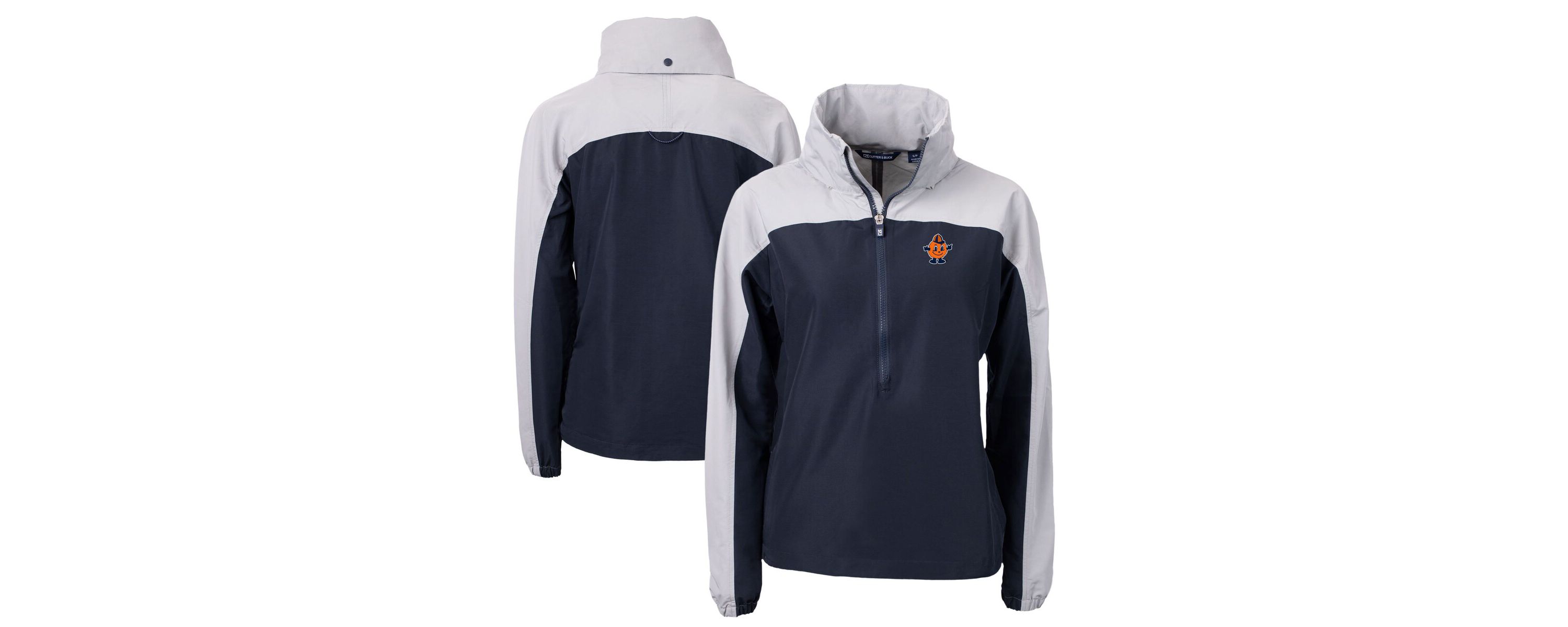 Syracuse Orange NCAA Navy/Gray Syracuse Vault Charter Eco Recycled Half-Zip Anorak Jacket