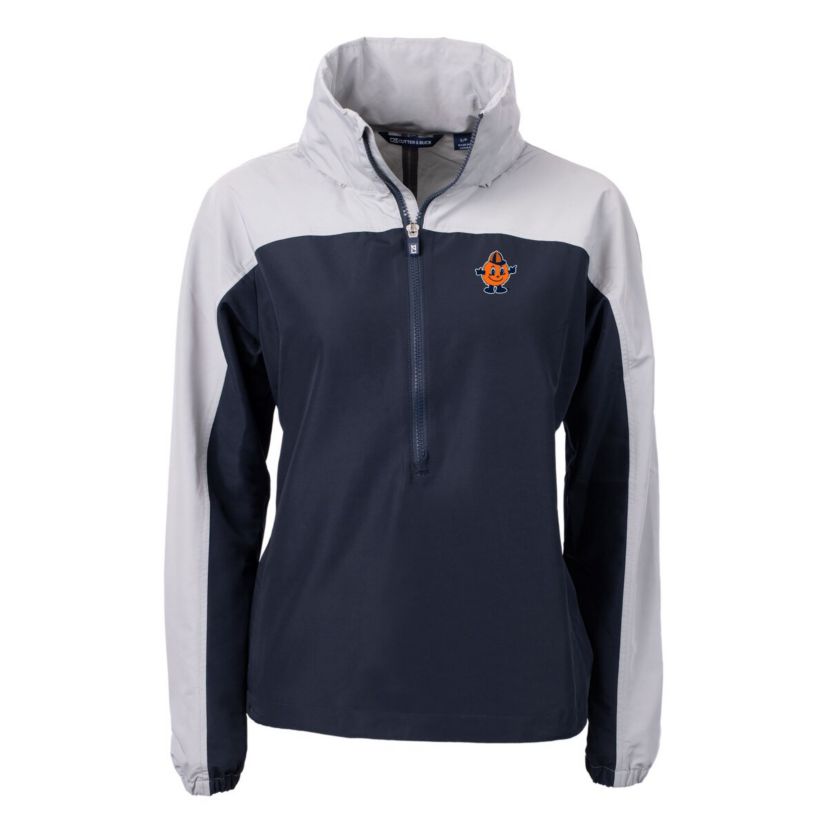 Syracuse Orange NCAA Navy/Gray Syracuse Vault Charter Eco Recycled Half-Zip Anorak Jacket