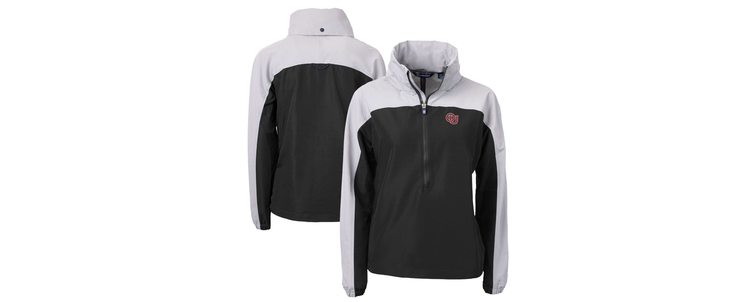 NCAA Black/Gray Oklahoma Sooners Vault Charter Eco Recycled Half-Zip Anorak Jacket